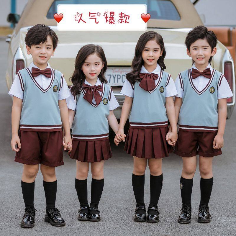 Kindergarten Garden Suit Summer Clothing Inglém Wind Elementary School Uniforms School Uniform School Style School Wind Men And Women's Sports Wear 61 Performance