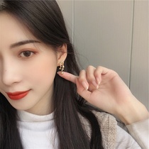 Asymmetrical Notes Ear Spikes 2022 New Tide Air Quality Brief Personality Earrings Female Net Red Korea Earrings Pure Silver