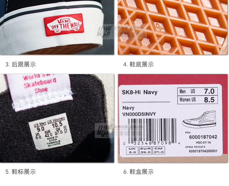 Xiao Cui Sports VANS Hải quân Blue Couple Giúp đỡ cao Giày nam Giày nữ Giày vải Giày thường VN-0D5INVY giày the thao nam hàng hiệu