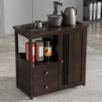 Mobile tea table household tea table bamboo and wood small tea table living room sofa corner table kettle all-in-one set tea cabinet