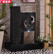 Waterfall landscaping Water feature wall Waterfall indoor entrance Feng shui wheel screen partition water wall rockery fish tank Stone wall