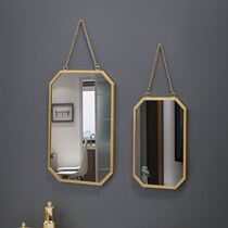Wall-mounted makeup mirror bathroom mirror wash iron art square wall mirror home full body mirror