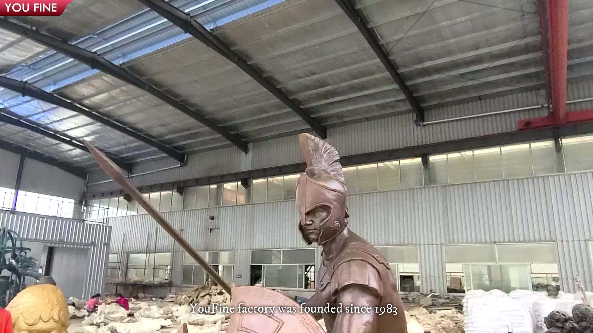 Outdoor Garden Life Size Casting Bronze Greek Warrior Statue Roman