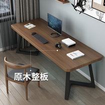 American Double Desk All-solid Wood Computer Desk Household Simple Log Long Strip Table Table Table Table with Wall Writing Desk