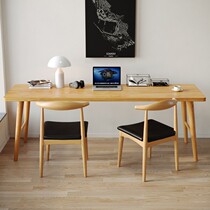 Wall-solid wood double computer desk home with learning to write desk bedroom desk long working table