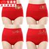 quần lót đỏ womens quần tam giác lợn năm món quà quần short phụ nữ bông mẹ lớn cuộc sống lợn đỏ. 