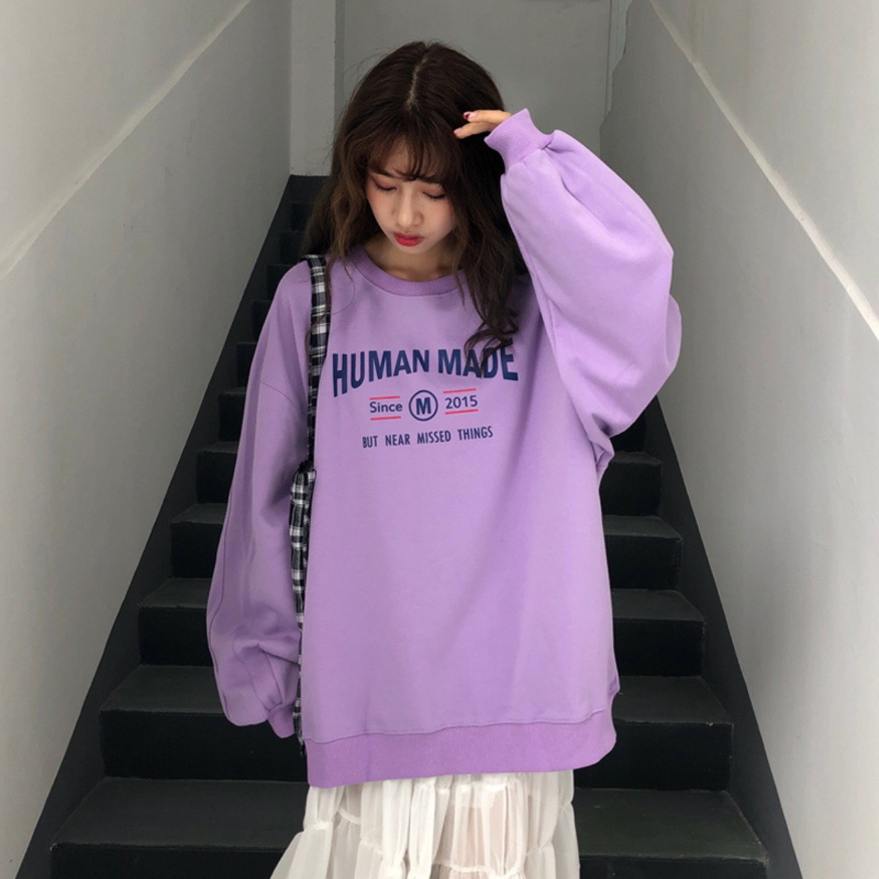 Sakuragakawa Island chic cô gái lạ tay áo thun dài tay phiên bản Hàn Quốc của phong cách Harajuku bf lười đầu mùa thu quần áo thủy triều áo thun cotton nữ