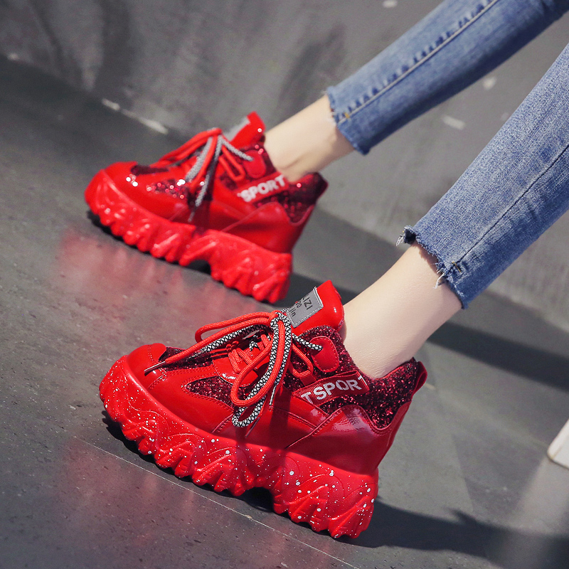 Old Daddy Shoes Women Ins Tide 2022 New Spring Net Red Ultra Fire 100 Hitch Cake Thick Bottom Heightening Sneakers