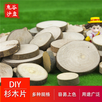 Round wood chip diy hand painted decoration raw wood chip wood piece kindergarten painting children acrylic painting annual ring fir