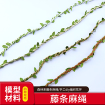 Twist rope braid rattan DIY handmade garland accessories headband hair accessories Korean velvet green leaves
