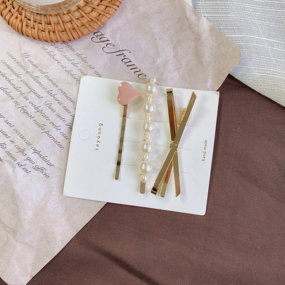 珍珠发夹女简约发卡一字夹网红侧边夹