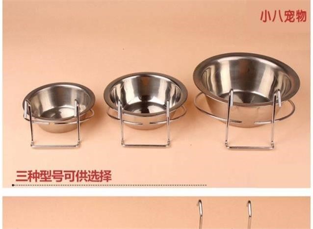 Chó lồng mèo và chó cần thiết hàng ngày chó cung cấp nồi con chó chậu inox bát vật nuôi bát chậu bra treo lồng - Cat / Dog hàng ngày Neccessities khay đồ ăn cho mèo
