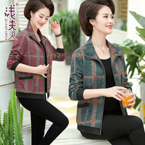 2020 new mom spring jacket short 40-50 middle-aged and elderly women spring and autumn western style jacket belly top