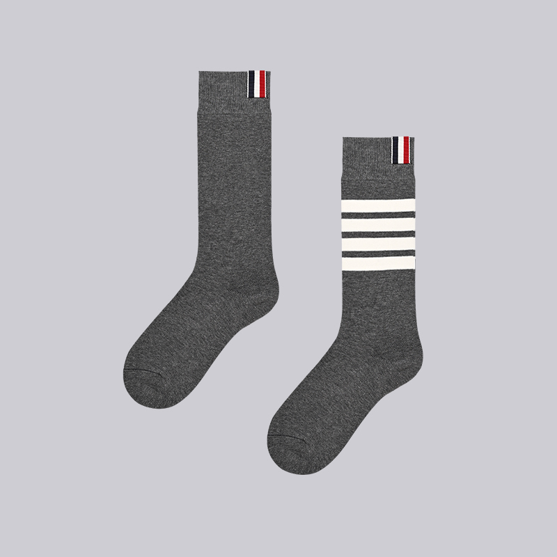 Tb Correct Version Four-Stripe Socks Unisex Cotton Socks Couple Long Socks Sweat-Absorbent and Odor-Resistant Mid-Calf Socks Jk Socks