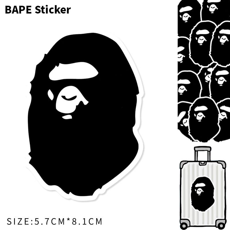 Bape tide brand luggage stickers suitcase personality stickers notebook skateboard guitar trolley case stickers waterproof