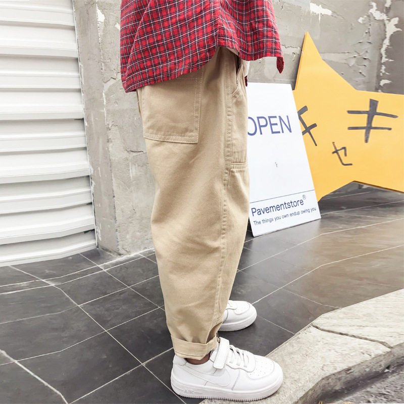 Boys' trousers autumn thin cotton middle-aged children's baby autumn dad casual pants spring and autumn foreign style children's trousers