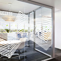 Company UV White Ink Printing transparent electrostatic film decorative stickers office partition creative line glue-free glass stickers