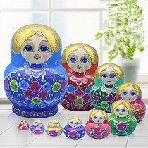 Popular toys educational childrens birthday gift crafts hand-painted Russian characteristic imported nesting doll 10 layers
