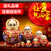 Popular toys educational childrens birthday gift crafts hand-painted Russian characteristic imported nesting doll 10 layers