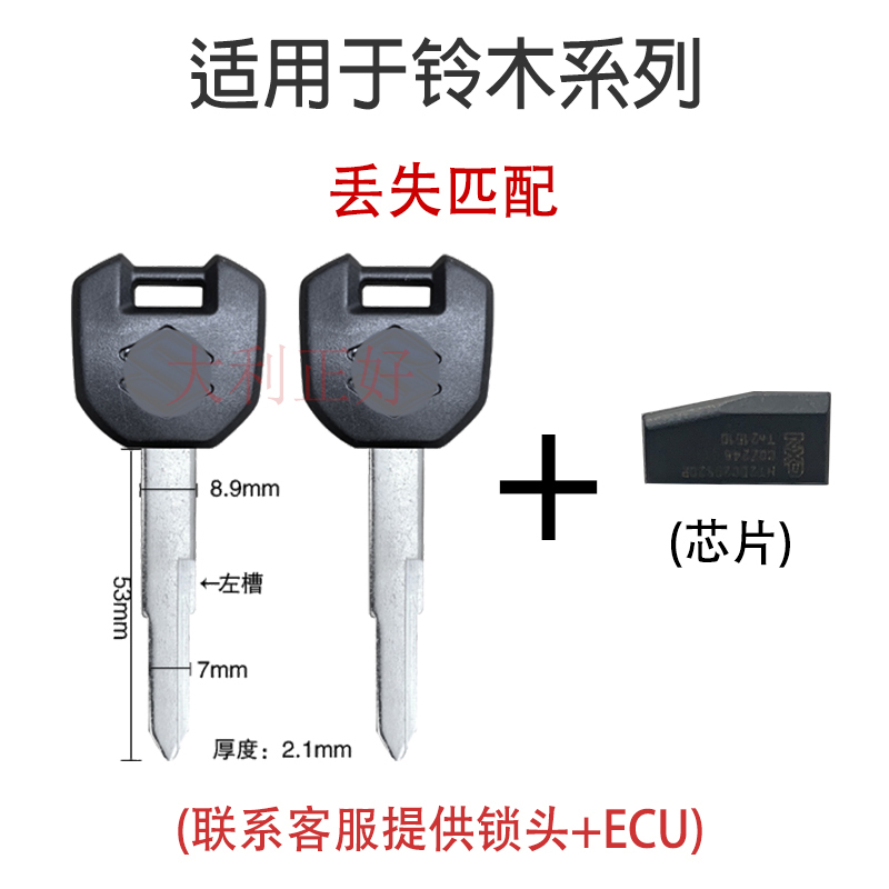 Applicable Suzuki GSX250 RDL250 motorcycle electric door key blank burglar-proof with chip key blank-Taobao