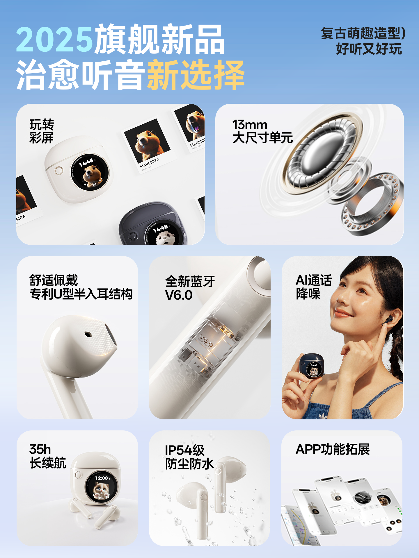 Edifier Huazai Bluetooth Wireless Semi-In-Ear Sports Noise-Canceling Gaming Headphones 2025 New Model for Men and Women