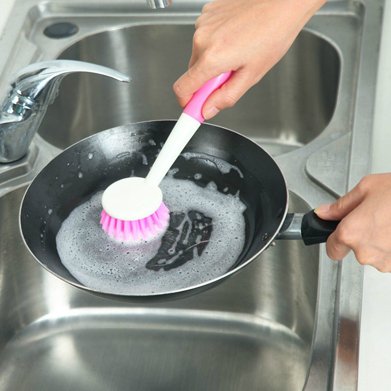 Brush pot artifact household kitchen dishwashing brush bottom multi-function long handle brush tea cup cleaning tea stain decontamination brush