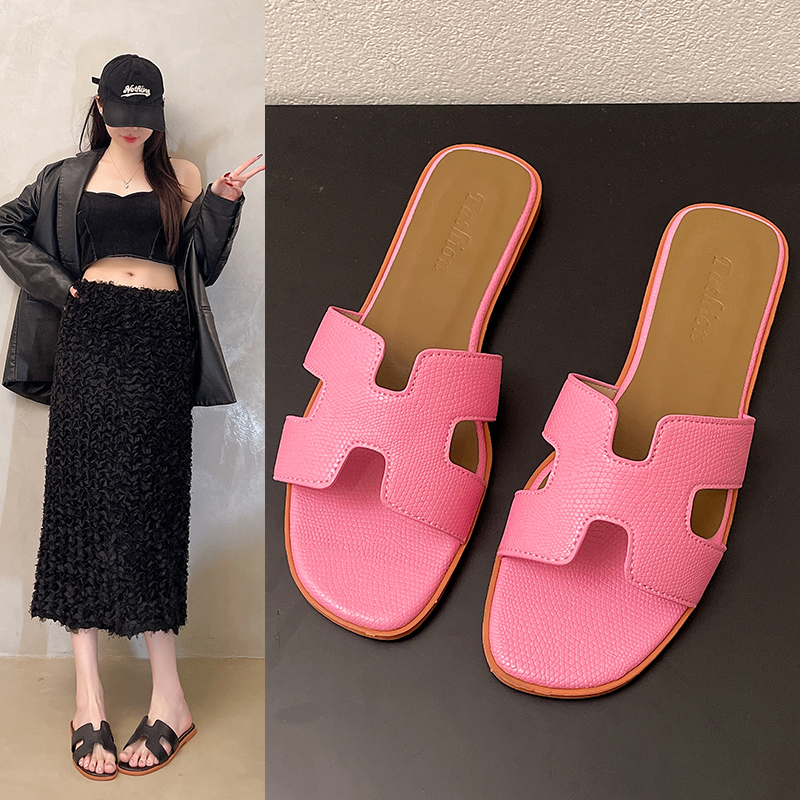 Simple H-Shaped Hollow-Out Slip-On Sandals for Women, 2026 Summer New Style, Versatile Flat-Soled Vacation-Style Cool Slippers for Women Simple H-Shaped Hollow-Out Slip-On Sandals for Women, 2026 Summer New Style, Versatile Flat-Soled Vacation-Style Cool Slippers for Women