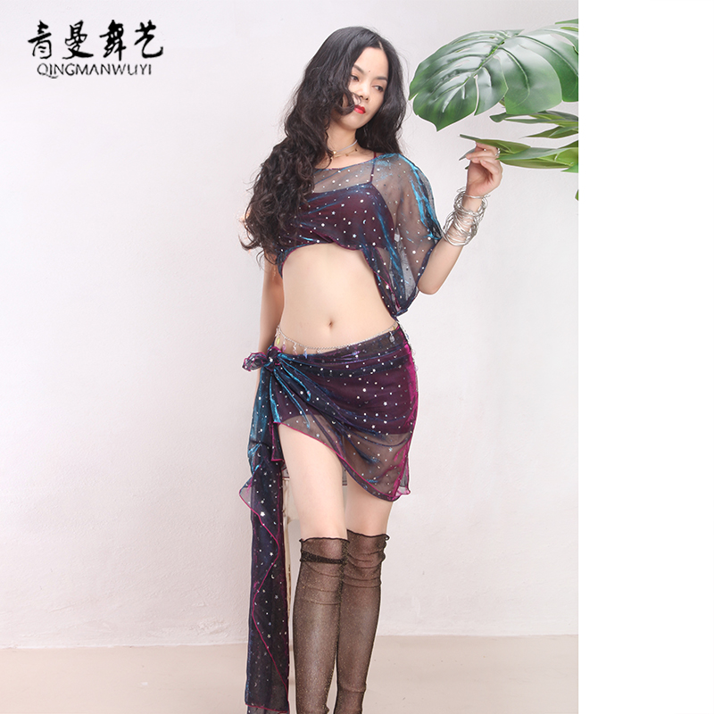 Qingman dance belly dance 2022 new practice suit suit star moon piece sexy oriental dance suit beginners