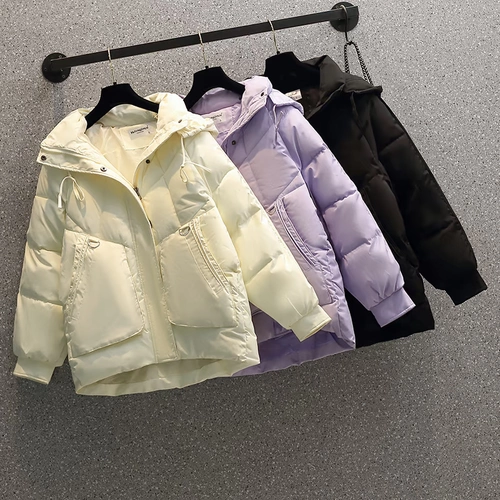 Сиреневая куртка с пухом, дизайнерский пуховик, 2024 года, тренд сезона