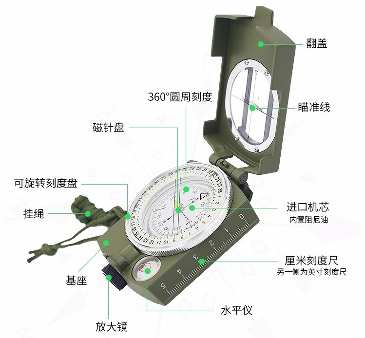 Kim loại ngoài trời leo đa chức năng với vỏ la bàn bằng đồng nguyên chất - Giao tiếp / Điều hướng / Đồng hồ ngoài trời đồng hồ nữ michael kors