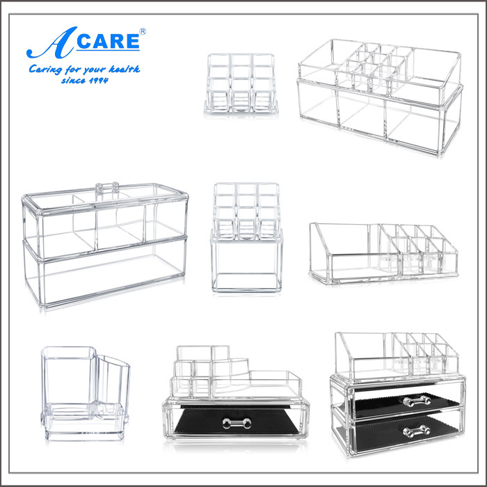 acare cosmetics lipstick storage multi-grid display shelf acrylic desktop transparent storage box trembles simple