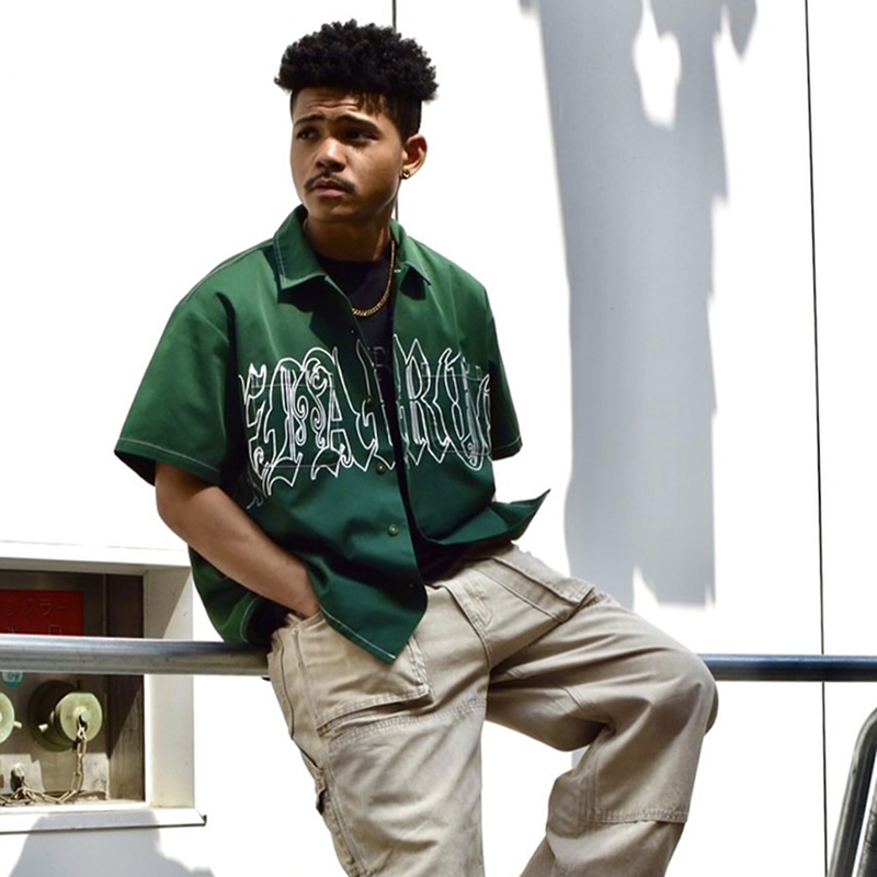 XL Gorilla American West Coast Chicano Street Loose Hip-Hop Skateboard Short-Sleeve Shirt and Pants Set for Men and Women