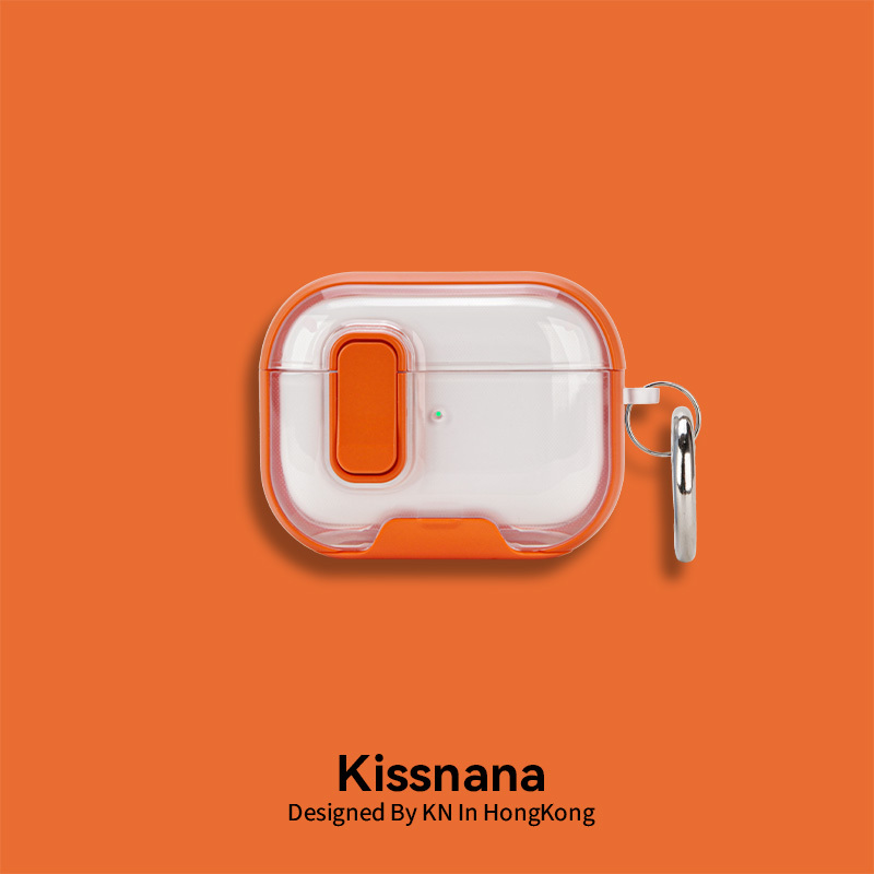Kissnana Earphone Protective Case Xingyu Orange Lock Bracket ins Creative New Model Suitable for Apple Airpods4 Wireless Bluetooth Pro Third Generation Personalized 3 First and Second Generation Niche 2 Simple 1 Trendy