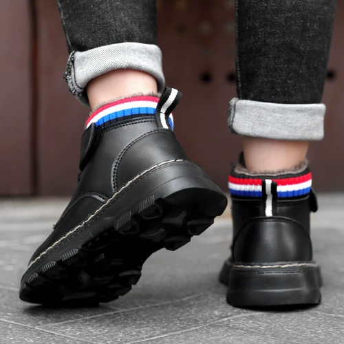 Martens, детские демисезонные модные флисовые удерживающие тепло короткие сапоги для мальчиков для отдыха