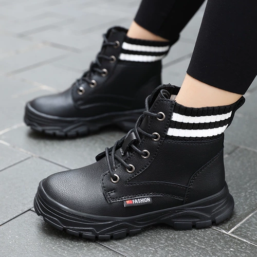 Martens, весенние детские ботинки, демисезонные короткие сапоги в английском стиле для мальчиков, коллекция 2021, подходит для подростков, в британском стиле