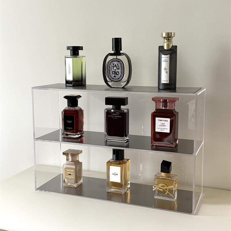 Acrylic Minimalist Stainless Steel Storage Rack Desktop Multi-Layer Organizer Bauhaus Perfume Cup Display Stand