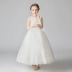 Cô gái nhỏ màu trắng hoa cưới cô gái nước ngoài sinh nhật công chúa váy trẻ em váy phồng buổi tối cô gái trang phục piano - Váy trẻ em