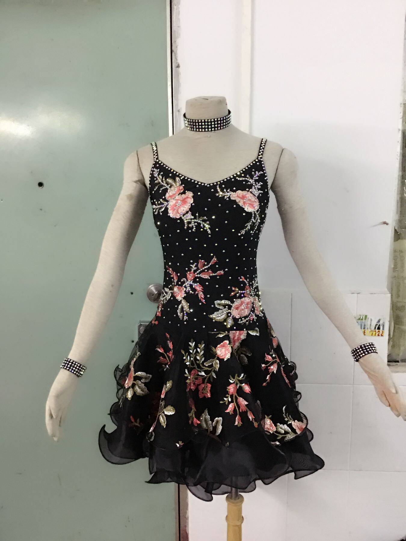 Professional Dingding New Latin Performance Competition Dance Dresses Performance Costume Adults National Mark Social Dance Dress Samba Set to do