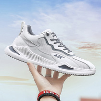 2021 new breathable Korean version of the trend of sports running mens shoes summer mesh casual board shoes all-match increase tide shoes