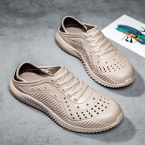 Cave shoes mens summer trend non-slip heel Baotou half slippers one pedal lazy beach hollow sandals