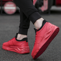  Mens shoes summer 2021 new trend red casual leather shoes British year of life thick-soled inner increase Ox tide shoes