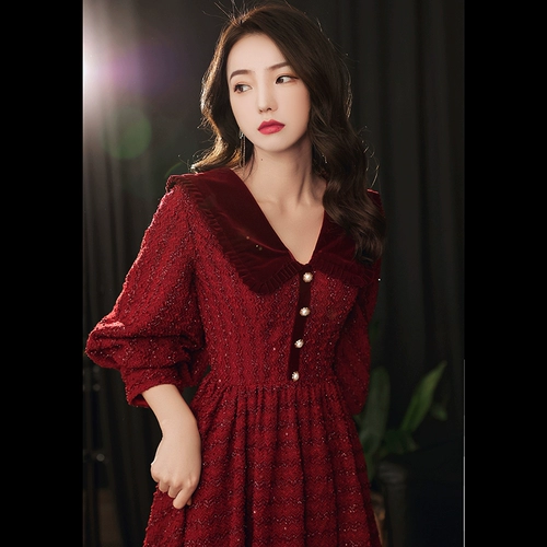 Красное вечернее платье, кукла, кукольный воротник