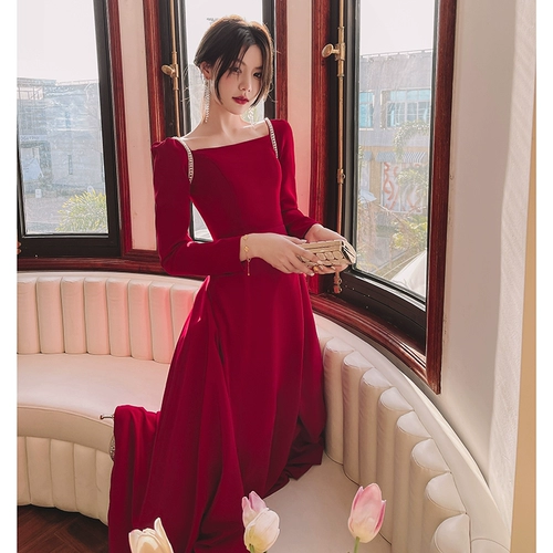 Ретро вечернее платье, бордовый лонгслив