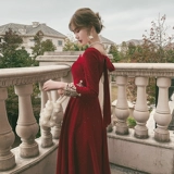 Ретро вечернее платье, бордовый лонгслив, французский стиль