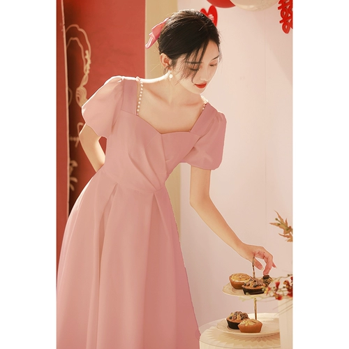 Розовое вечернее платье можно носить каждый день, атласное платье подружки невесты для ежегодной встречи, помолвочное платье, сертификат, платье для вечеринки по случаю дня рождения.