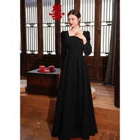 Длинная версия черного цвета с длинными рукавами FMS2032