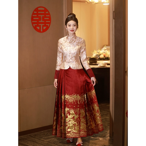 Комплект, свадебное платье, демисезонное вечернее платье, ципао, 2023