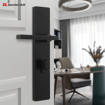 Black Door Lock, Jiantai Indoor Bedroom Door Handle, Door Lock for Wooden Doors, Household Silent Nordic Universal Lock