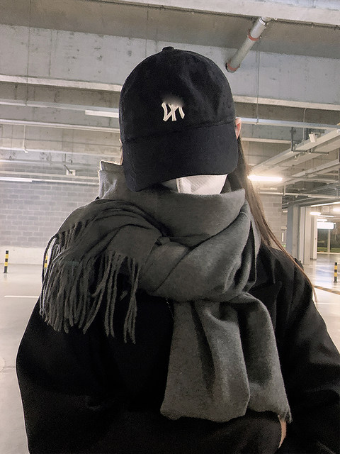 Korean Style Solid Color Faux Cashmere Scarf for Women, Thickened and Warm for Autumn and Winter, Suitable for Students and Couples, Versatile Shawl for Men, Trendy