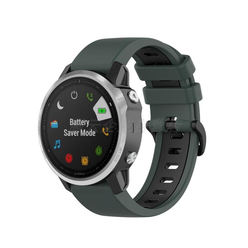 限時優惠 清風數碼 Garmin 佳明 Fenix 6x 手錶帶 液態硅膠 Fenix 6x Pro 雙色腕帶 撞色硅膠 替換腕帶
